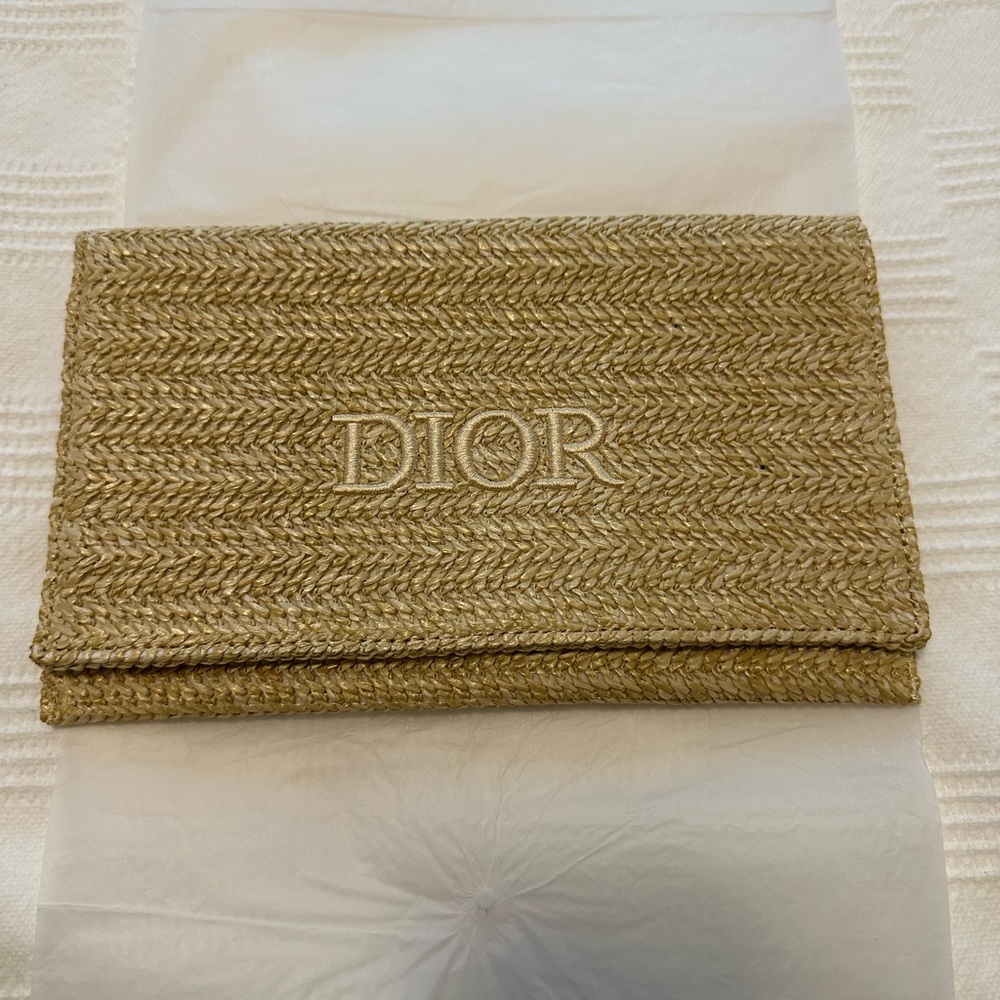 Dior Raffia Straw Clutch